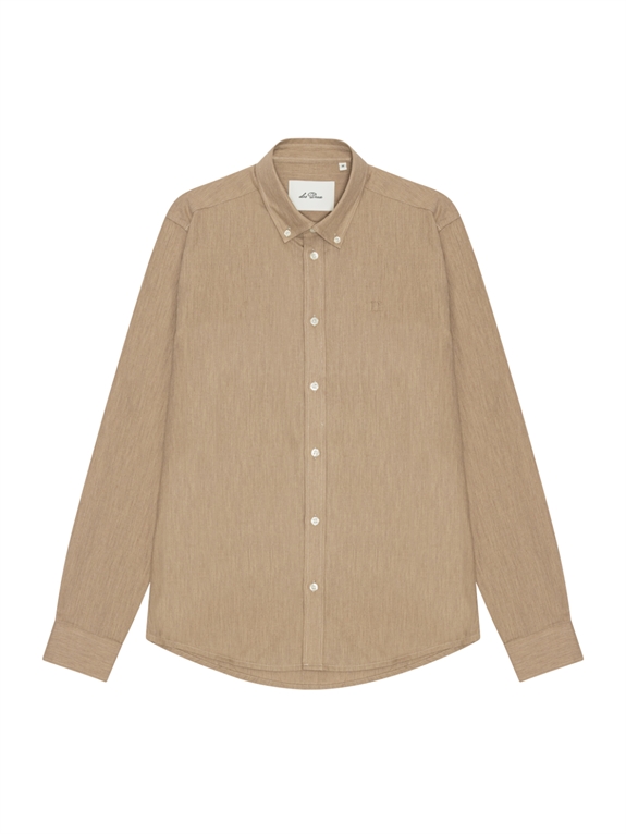 Les Deux Soft Flannel Shirt - Dark Sand Melange